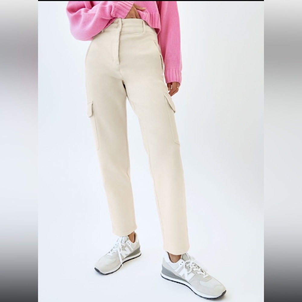 Wilfred Free Modern Cargo Pant - Gd Birch Cream Cropped Pants High-Waisted - Picture 3 of 5